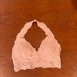 Baby pink Lace Scalloped Bralette